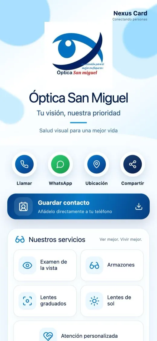 Nexus Card de Óptica San Miguel